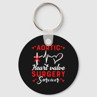 Aortic Heart Valve Surgery Survivor Heart Disease  Keychain