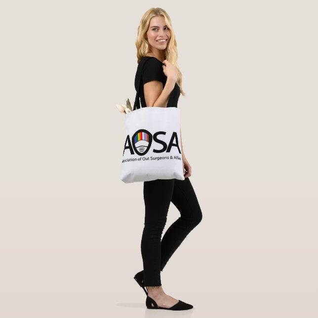 AOSA Tote (white, both side logo) Bag (On Model)