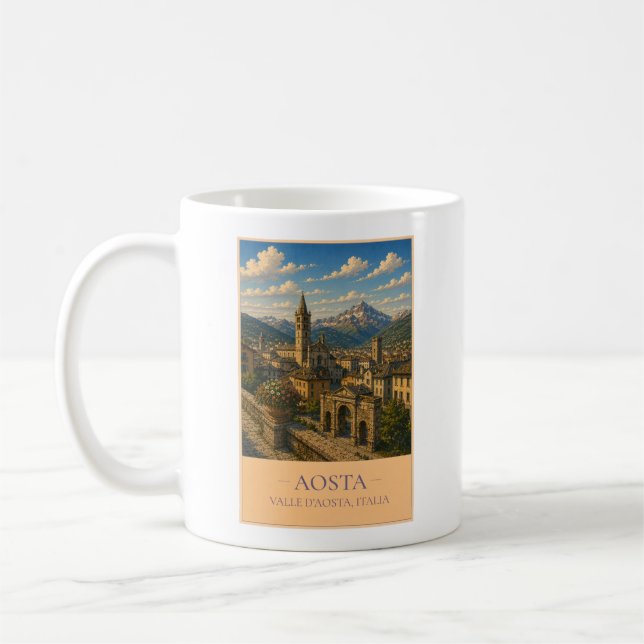 Aosta, Italy – Vintage Travel Mug (Left)