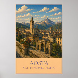 Aosta, Italy – Vintage Travel Poster