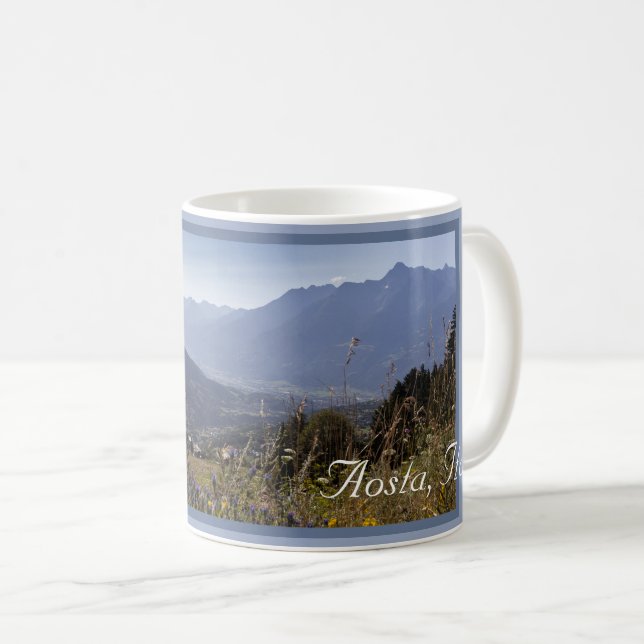 Aosta Valley Mountain View, Italy Coffee Mug (Front Right)