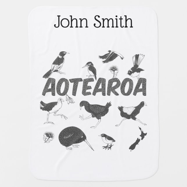 Aotearoa birds NZ Baby Blanket (Front)