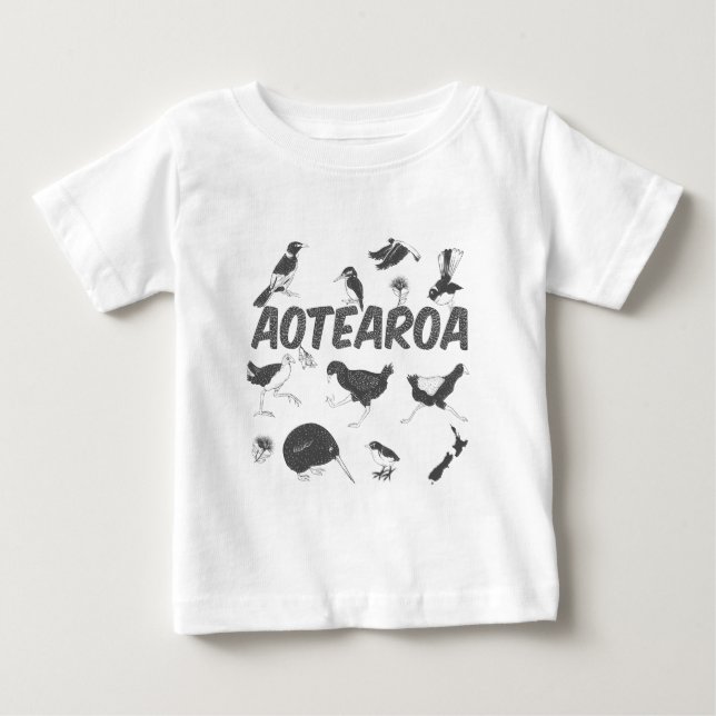 Aotearoa birds NZ Baby T-Shirt (Front)