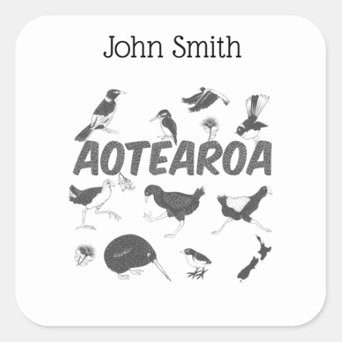 Aotearoa birds NZ Square Sticker