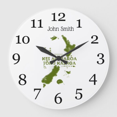 Aotearoa is my home large clock