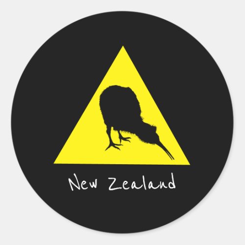 Aotearoa  Kiwi Bird Nocturnal New Zealand travel Classic Round Sticker