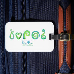 Aotearoa Koru Traditional Custom Kiwi Island Style Luggage Tag
