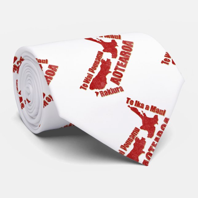 Aotearoa Maori Place Names Neck Tie (Rolled)