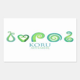 Aotearoa New Zealand Koru - Green Rectangular Sticker