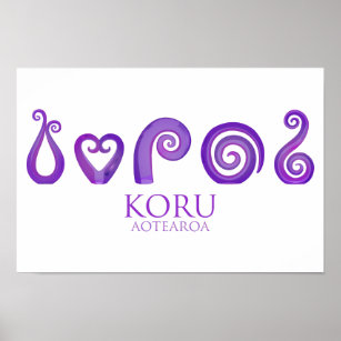 Aotearoa New Zealand Koru - purple Poster