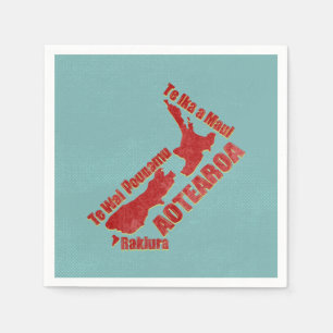 Aotearoa New Zealand Map Napkins