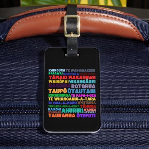 Aotearoa New Zealand Towns  Cities in Māori  Luggage Tag