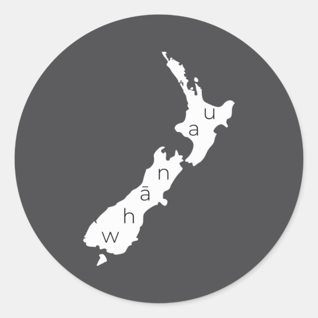 Aotearoa New Zealand With Kiwi Whanau Maori  Classic Round Sticker (Front)