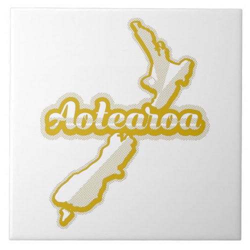 AOTEAROA NZ MAP CERAMIC TILE