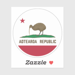 Aotearoa Republic Kiwi Flag New Zealand Sticker