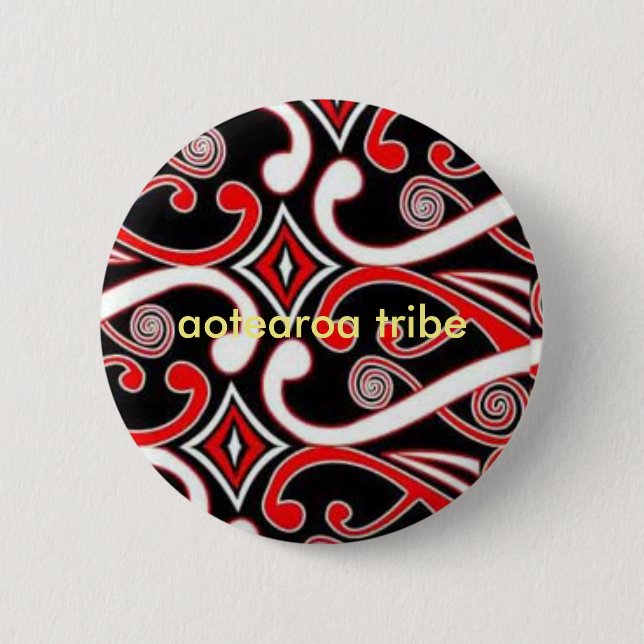 aotearoa tribe maori designs button (Front)