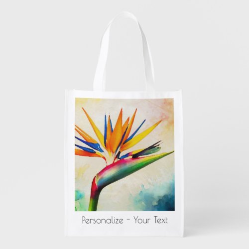  AP10 Bird of Paradise Art Painting 13 Grocery Bag