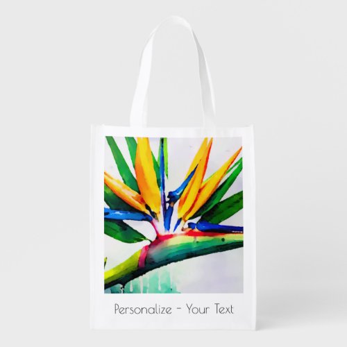  AP10 Bird of Paradise Art Painting 23 Grocery Bag