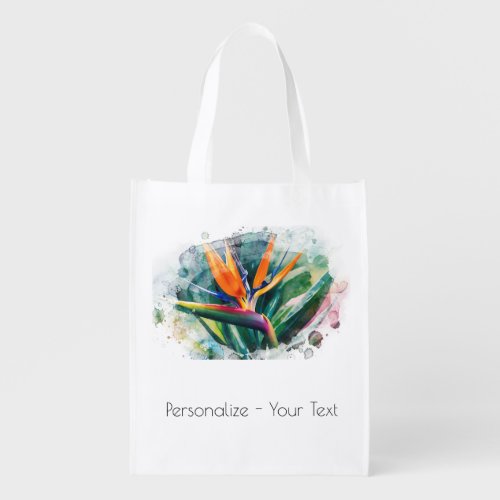  AP10 Bird of Paradise Art Painting 2 Grocery Bag