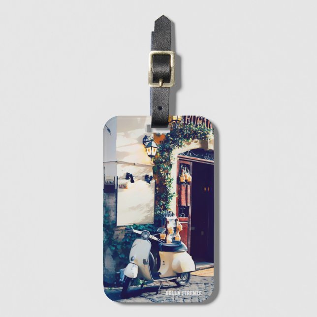 * AP12 Italia Scooter Florence Italian Cobblestone Luggage Tag (Front Vertical)