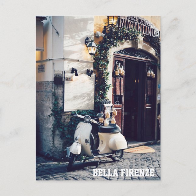 ** AP12  Italy Florence Italian Cobblestone Scoote Postcard (Front)