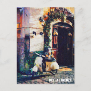 ** AP12 Italy Florence Motor Scooter Cobblestone Postcard