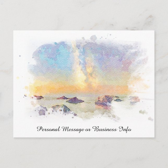 *~ AP12 Pastel Cannelle Beach Italia Italy Sunset Postcard (Front)