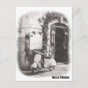 * AP12 Scooter Florence Italian Cobblestone Italia Postcard