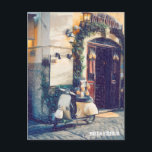** AP12 Scooter Florence Italian Cobblestone Italy Postcard<br><div class="desc">Florence Firenze Italia Italy Italian with cute little Scooter on Cobblestone by a Restaurant POST CARD POSTCARD - Artistic Creative Unique Artist Digitally Enhanced Photo Painting. (Search AP12 for similar items) PERSONALIZE the text as you wish and what language your wish. Modern Popular Artsy artistic Abstract Impressionistic style Digital Painting...</div>