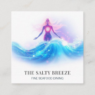*~* AP13 90 Healing  Beach WAVE Birth of Venus  Square Business Card