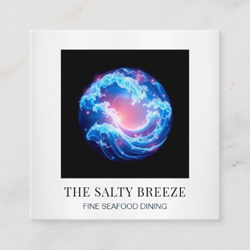 *~* AP13 Beach Wave Spa Massage Reiki Yoga 107 Square Business Card