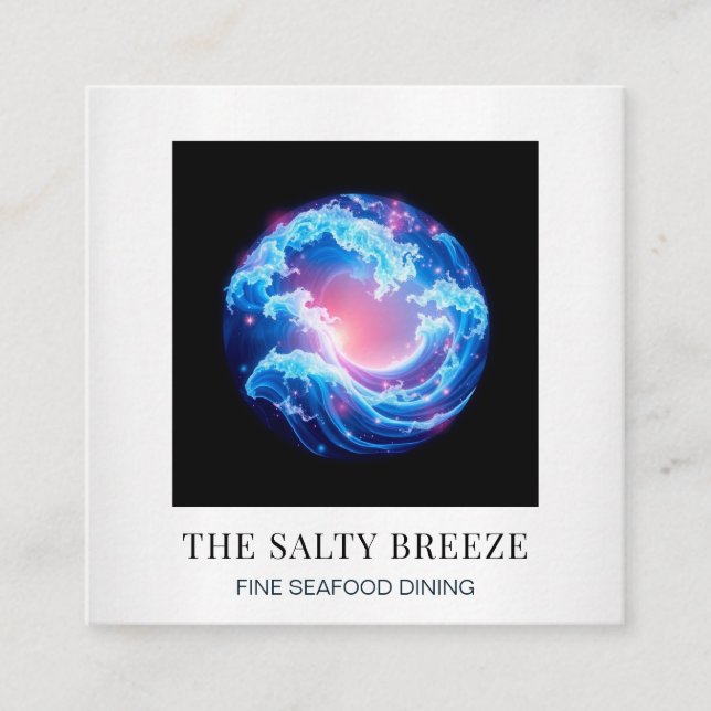 *~* AP13 Beach Wave Spa Massage Reiki Yoga 107 Square Business Card (Front)