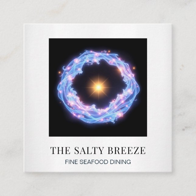 *~* AP13 Beach Wave Yoga Spa Massage Reiki 92 Square Business Card (Front)