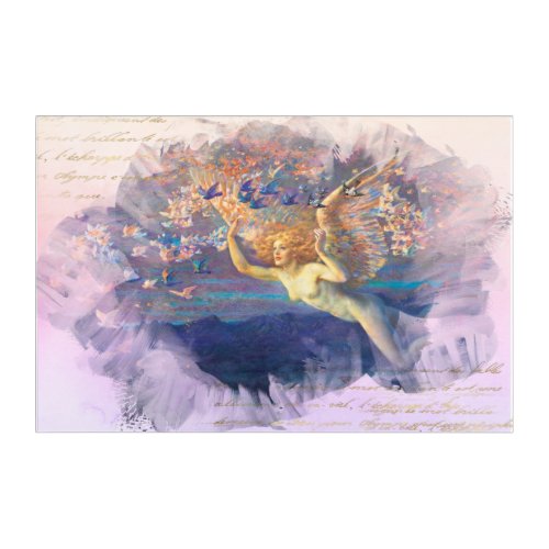  AP14 Classic Angel Woman Fairy Gold Ephemera Acrylic Print