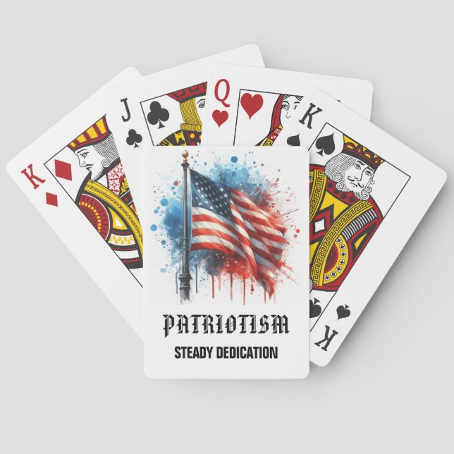*** AP16 America Flag 3 quote Patriotism  Poker Cards (Back)