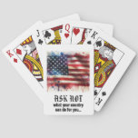 *** AP16 America Flag 4 quote JFK Ask Not Poker Cards