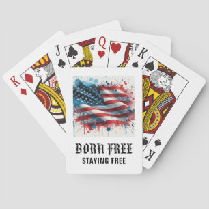 *** AP16 America Flag Veteran 1 Born Free Poker Cards