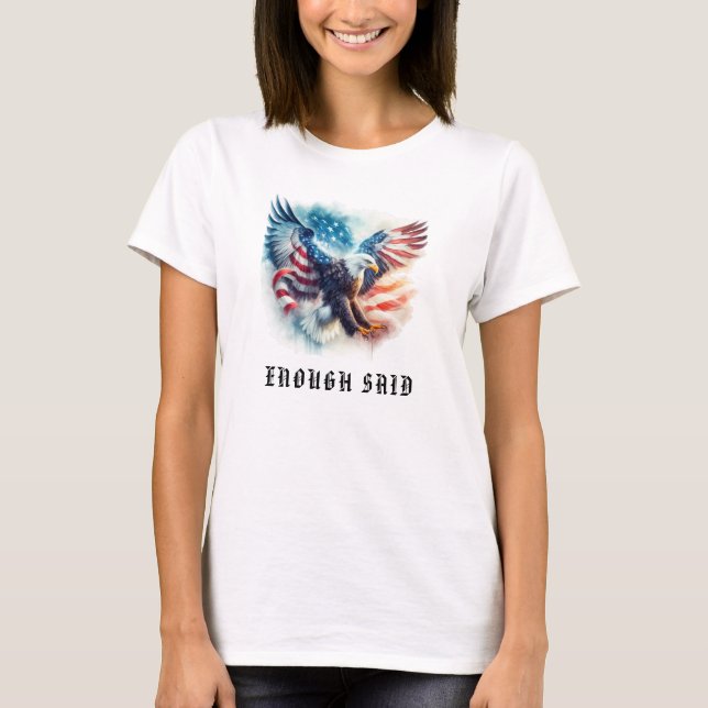 *~* AP16 American Flag USA Bald Detailed EAGLE T-Shirt (Front)