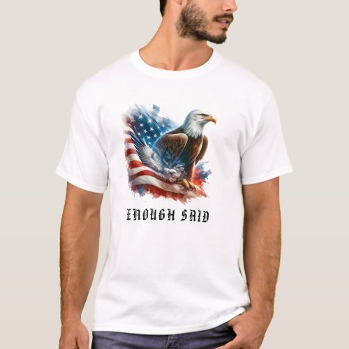  AP16 American Flag USA Bald EAGLE Detail T_Shirt