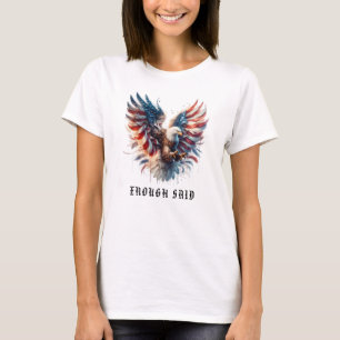 *~* AP16 Artsy  American Flag Bald EAGLE USA T-Shirt