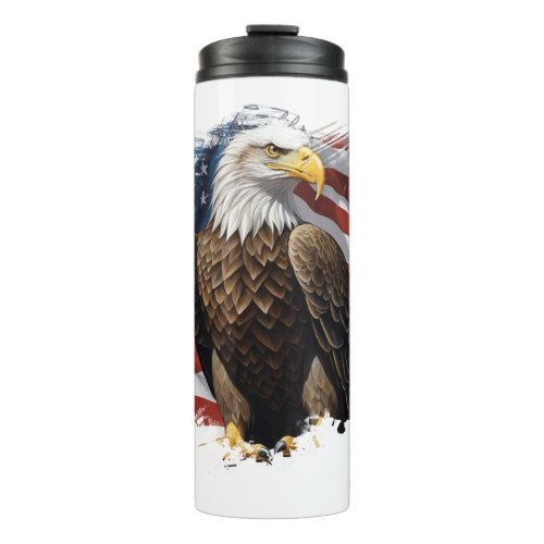   AP16 Bald EAGLE Patriotic We The People Flag Thermal Tumbler