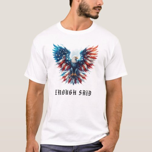  AP16 Detailed American Flag USA  Bald EAGLE T_Shirt