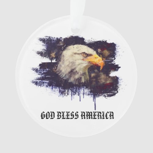  AP16 Flag Patriotic EAGLE GOD BLESS AMERICA Ornament