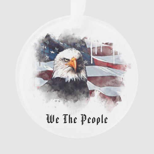   AP16  God Bless America EAGLE Flag Patriotic Ornament