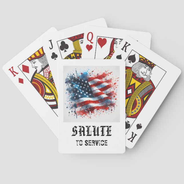 *** AP16 Red White Blue American Flag Play 2 Poker Cards (Back)