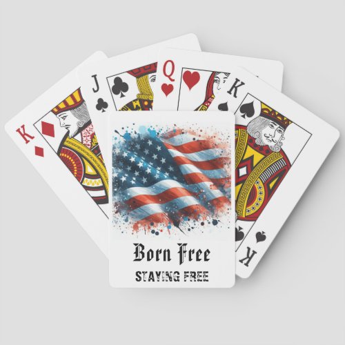 *** AP16 Red White Blue American Flag Play 6 Poker Cards