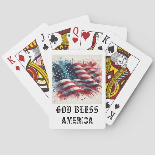 *** AP16 Red White Blue American Flag Play 9 Poker Cards