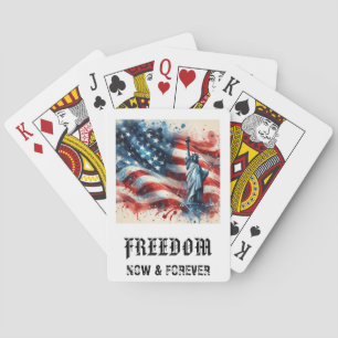 *** AP16 STATEUE of LIBERTY 5 American Flag Play Poker Cards