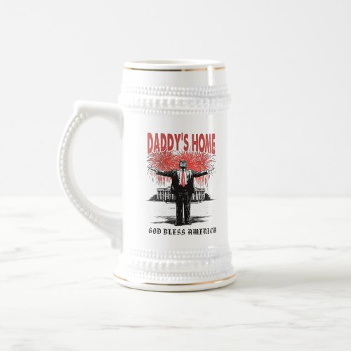 *~* AP16 Trump Daddy&#39;s Home MAGA White House Beer Stein