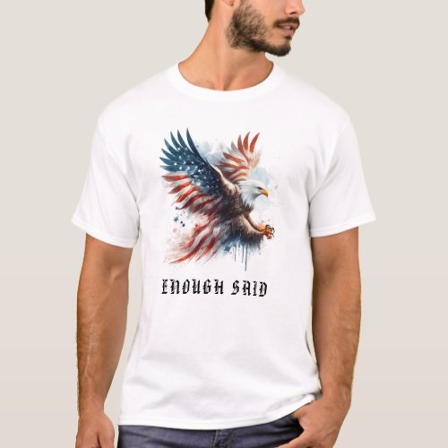  AP16 USA Detailed American Flag Bald EAGLE T_Shirt